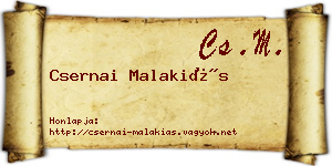 Csernai Malakiás névjegykártya